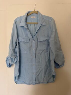 Babaton Light Blue Button-Up Utility Shirt
